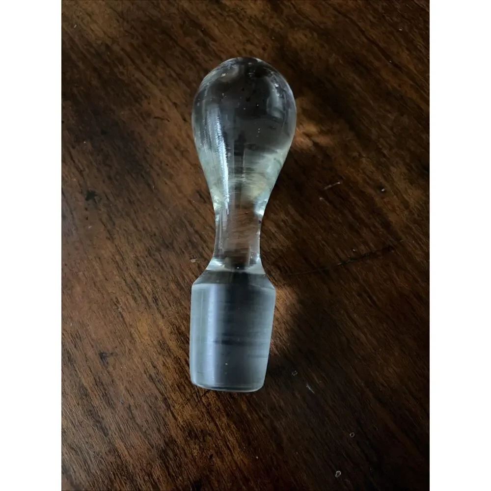 Vintage Art Glass Wine Floral Etched Decanter